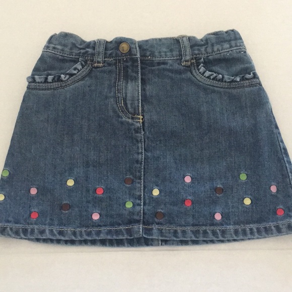 Gymboree Other - Gymboree Girl 5 Denim Skirt Polka Dots Skort
